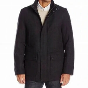 Dockers Men's Wool Melton Charcoal Duffle Small Coat NWT Office Career Travel